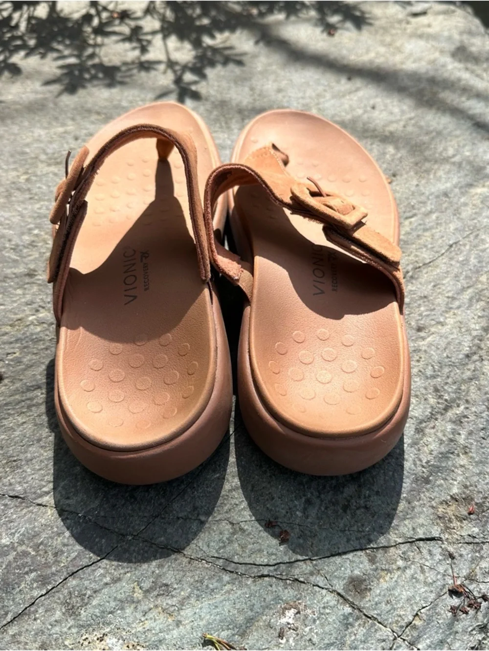Vionic Activate Rx Recovery Suede Thong Sandals in Argan Brown - Picture 6 of 9